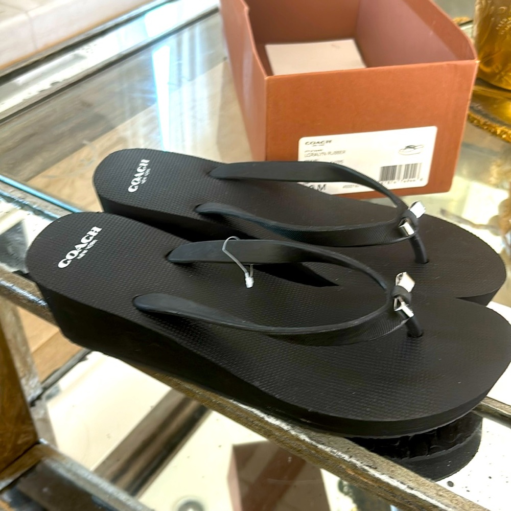 New Coach Loralyn Rubber wedged sandal